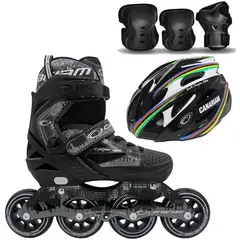 CANARIAM - Patines roller team + kit de protección c4 + casco wch