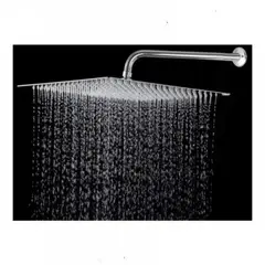 GENERICO - Ducha, Regadera Metálica 40 Cm X 40 Cm Cuadrada Extraplana Kit Tubo