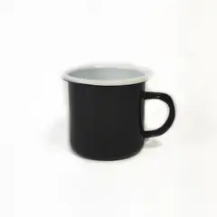 CRIOLLA - Jarro 7 cm negro borde blanco Peltre.