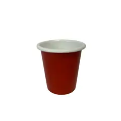 CRIOLLA - Vaso 8 rojo borde blanco Peltre.