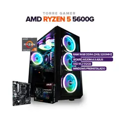 AMD - TORRE GAMER RYZEN 5 5600G/16GB RAM/ 512GB SSD /BOARD A520-M II PRIME 4 SLOT
