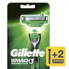 GILLETTE - Máquina De Afeitar Mach3 1 + 2 Repuestos