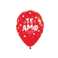 SEMPERTEX - Bombas R12 Fashion Rojo, Diseño Te Amo X 50 Unds
