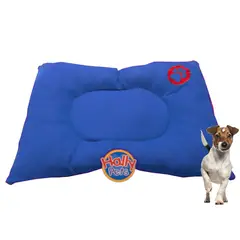 HALLY PET - Colchón premium pequeño huella bordada Azul Claro