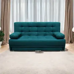 MUEBLES ONLINE - Sofa cama Nido Tarima Matter tela turquesa