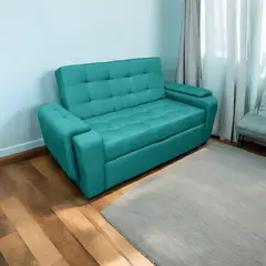 MUEBLES ONLINE - Sofa cama Multifuncional Vignelli tela turquesa