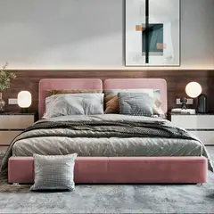 EKONOMODO COLOMBIA - Colchon Queen 1 Pillow Con Cama En Pino Gabor Salmon 160X190 Cm