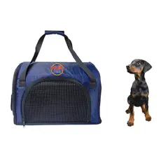 HALLY PET - Morral cargador cabina 41 cm x 27 cm x 24 cm Azul Oscuro.