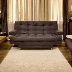 MUEBLES ONLINE - Sofa cama 3 posiciones Carvallo Lux tela Café