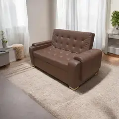 MUEBLES ONLINE - Sofa cama Multifuncional Vignelli tipo cuero café