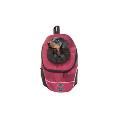 HALLY PET - Morral cargador ventana mediano 28 x 37 x 17 cm Vinotinto.