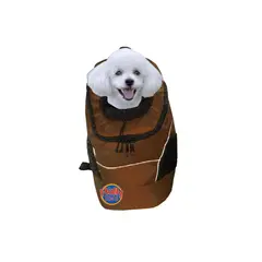 HALLY PET - Morral cargador ventana grande 28 x 48 x 18 cm Marron.