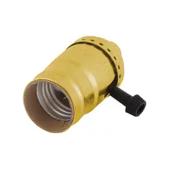 FULGORE - Portalámpara Roseta Socket Con Llave Color Dorado