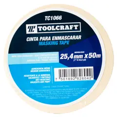 TOOLCRAFT - Cinta Enmascarar 1" X 50 M Adhesivo De Hule