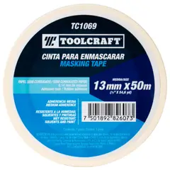 TOOLCRAFT - Cinta Enmascarar 1/2" X 50 M Adhesivo De Hule