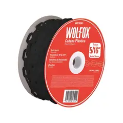 WOLFOX - Cadena Plástica De 25 M Negra Espesor 5/16"