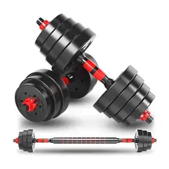 GENERICO - Kit De Mancuernas De 20kg Termo Forrada Con Barra Guantes