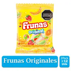 ALDOR - Dulces Masticables Frunas Originales sabor a Fruta 2 X 12 U.