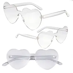 P&R APRECIOSDEREMATE - Gafas Fashion Party De Corazón Sol Rimless Moda Colores