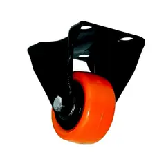 TOOLCRAFT - Rodachina Rueda Pvc Naranja 3" Fija
