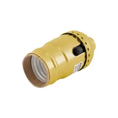 FULGORE - Portalámpara Roseta Socket Interruptor Color Dorado
