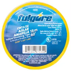 FULGORE - Cinta De Aislar Amarilla 18 Metros 19 Mm X 0.18 Mm