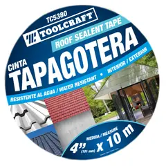 TOOLCRAFT - Cinta Tapagoteras De 4" X 10 Metro De Uso General