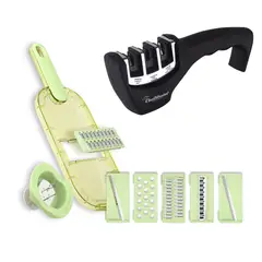CHEF MASTER - Combo: Rallador cocina 6 en 1 + Afilador Cuchillos 3-1