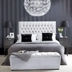 EKONOMODO COLOMBIA - Colchon Doble 1 Pillow + Base cama + Espaldar + Puff Paris Blanco