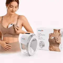 BABY ON - Extractor De Leche Portátil Inalámbrico Manos Libres — 9 Niveles 3 Modos Silicona Recargable