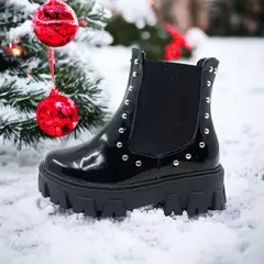 PAPOS - Botas Niñas Scarlett Negra - Negro