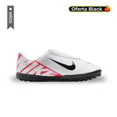 NIKE - Zapatillas Turf Jr Vapor 15 Club Niños-Blanco/Rojo