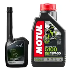 WOLFF - Aditivo Lavado Interno De Motor + Aceite Motul 5100