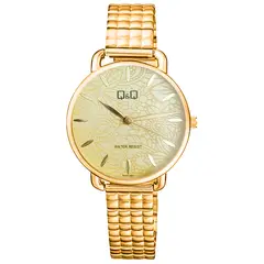 Q&Q - Reloj Qq Qyq Flowers Qc27j201 Cuadritos Acero Estuche