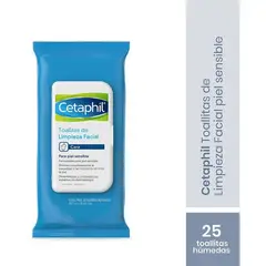 CETAPHIL - Toallitas De Limpieza Facial Piel Sensible X 25 Und