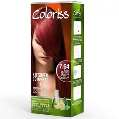 COLORISS - Tinte Capilar Rubio Mediano Rojizo Cobrizo 7.64