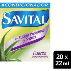 SAVITAL - Acondicionador Fusión Proteínas y Sábila 20 Sobres x 22 Ml