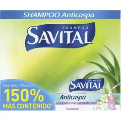 SAVITAL - Shampoo Anticaspa 20 Sobres x 27 Ml