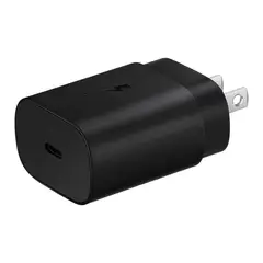 GENERICO - Cargador de Pared Tipo C 25w Smartphone Negro Sin cable