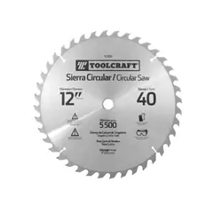 TOOLCRAFT - Disco Sierra Madera 12" Con Eje 1" 40 Dientes