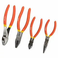 WOLFOX - Juego De 4 Alicates De 6" Y 8" Con Mangos De Vinil