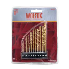 WOLFOX - Juego De 13 Brocas Acero Rápido Hss 1/16" A 1/4"