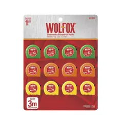 WOLFOX - 9 Flexómetros De 5 M Surtidos Cinta Amarilla 3/4"