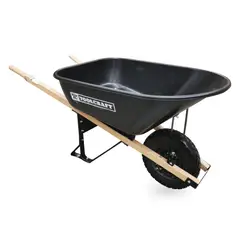 TOOLCRAFT - Carretilla Plástica 120 Litros Rueda Antipinchazo