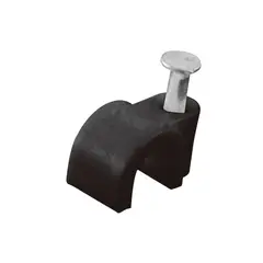 FULGORE - 100 Grapas Para Cable Curvo 6 Mm Negra Con Clavo