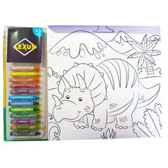 LEXUS - Libro De Dinosaurios Para Colorear Con Crayones Para Niños
