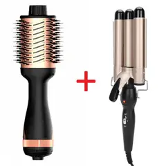 GENERAL - Combo Cepillo Secador Rizador Ondas De Sirena Keratina.