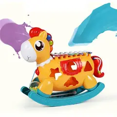 HUANGER - Caballo Xilófono Musical Juguete Bebe Estimulación Temprana