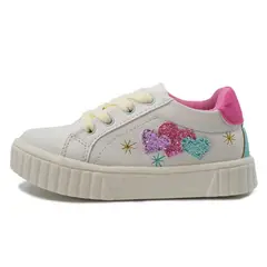 PAPOS - Tenis Casuales Bella Corazones - Zapatillas Niñas - Blanco