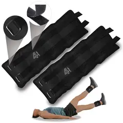 LAVEF - Pesas Tobilleras Basicas Kit 4k 8lbs el par NEGRO